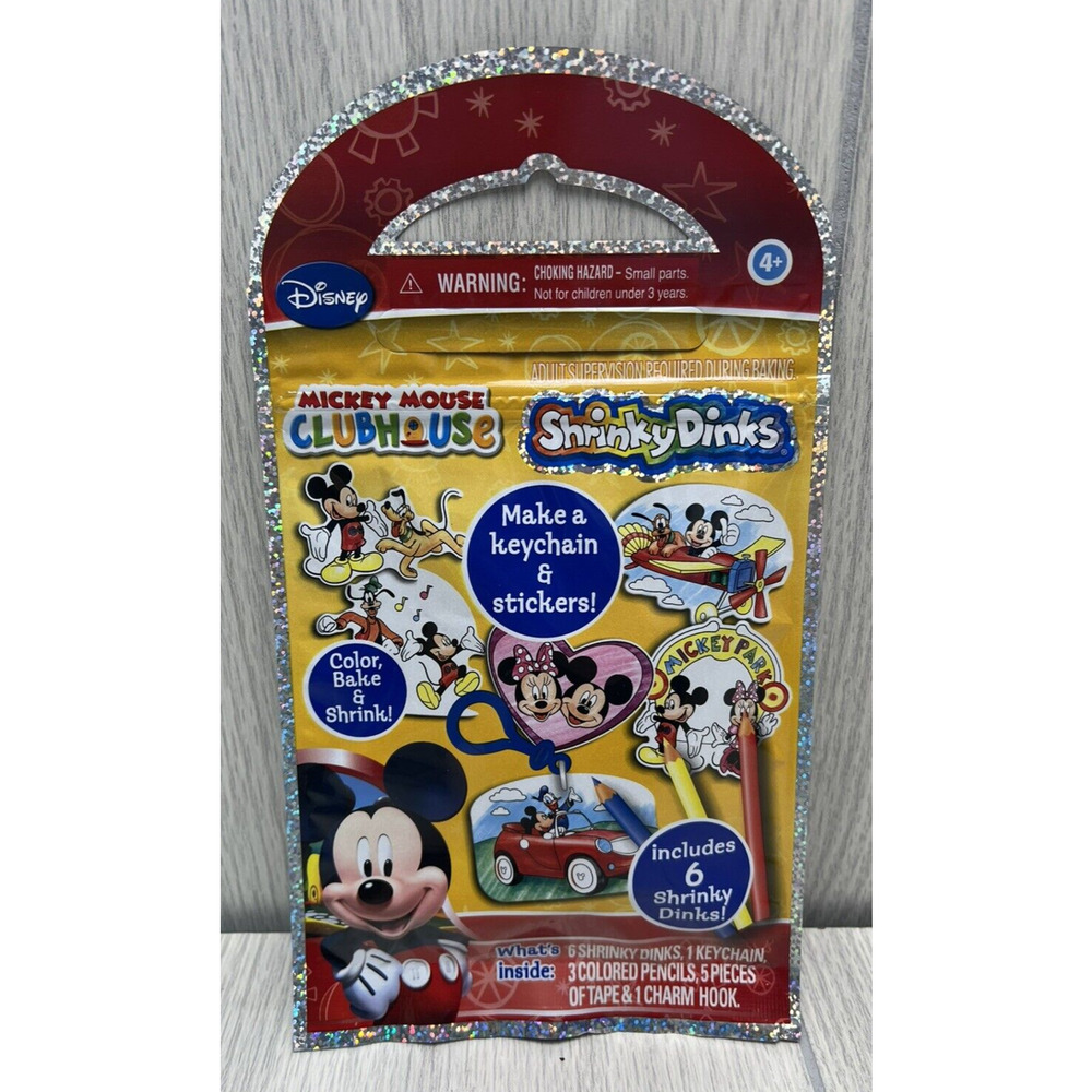 Disney Mickey Mouse‎ & Friends Shrinky Dinks Keychain Craft Kit Ages 4+ SEALED